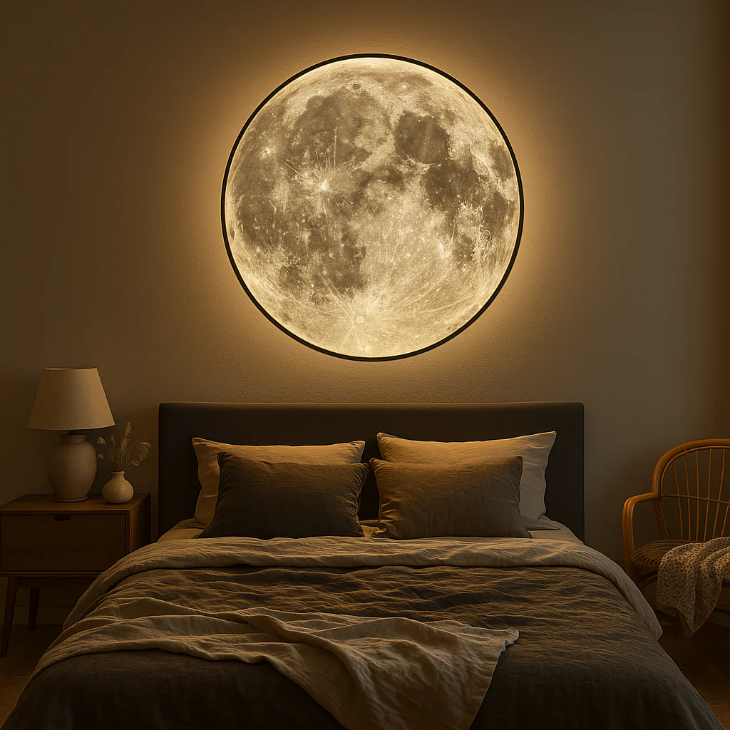 Modern Round Moon Wall Lamp