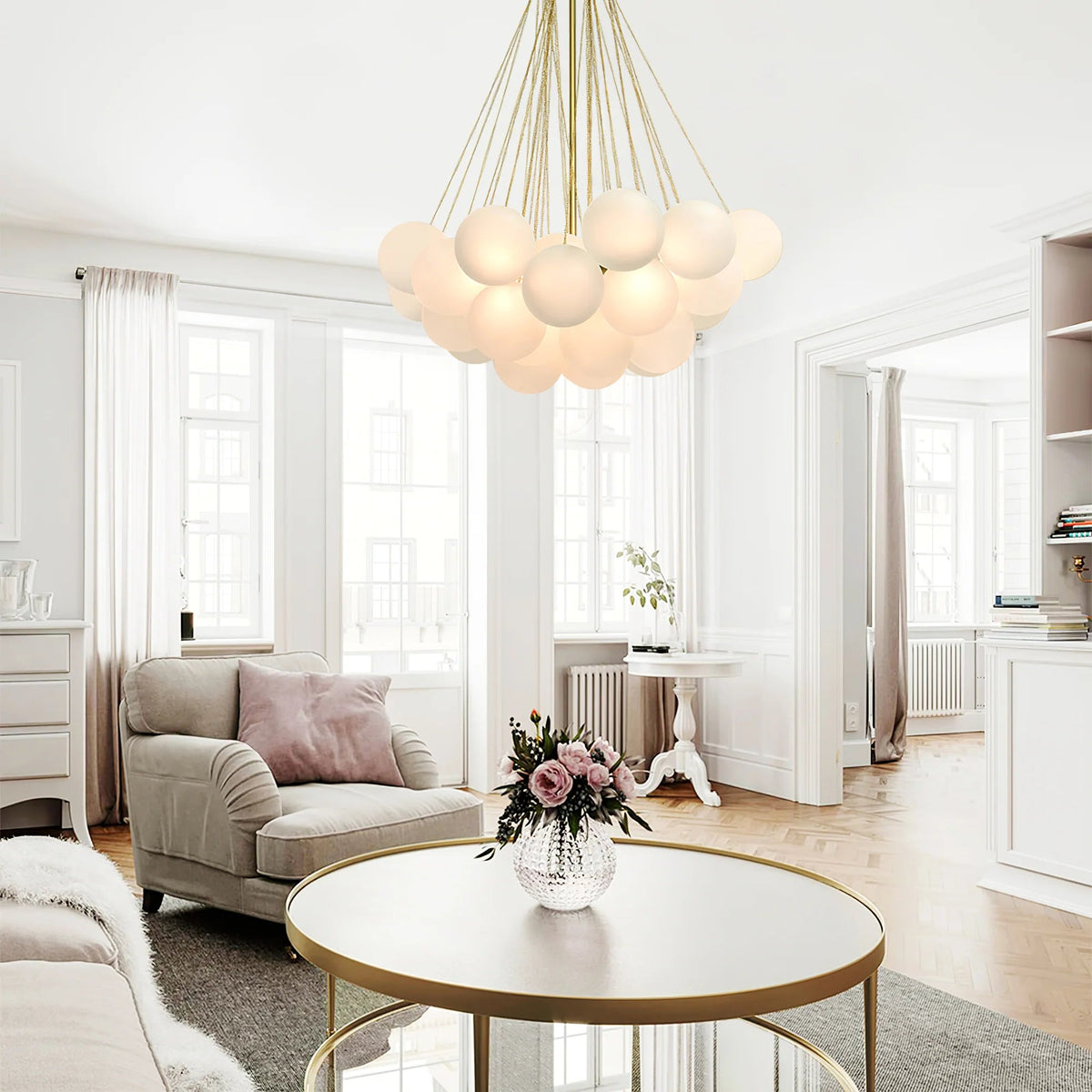 Aqua Sphere Chandelier