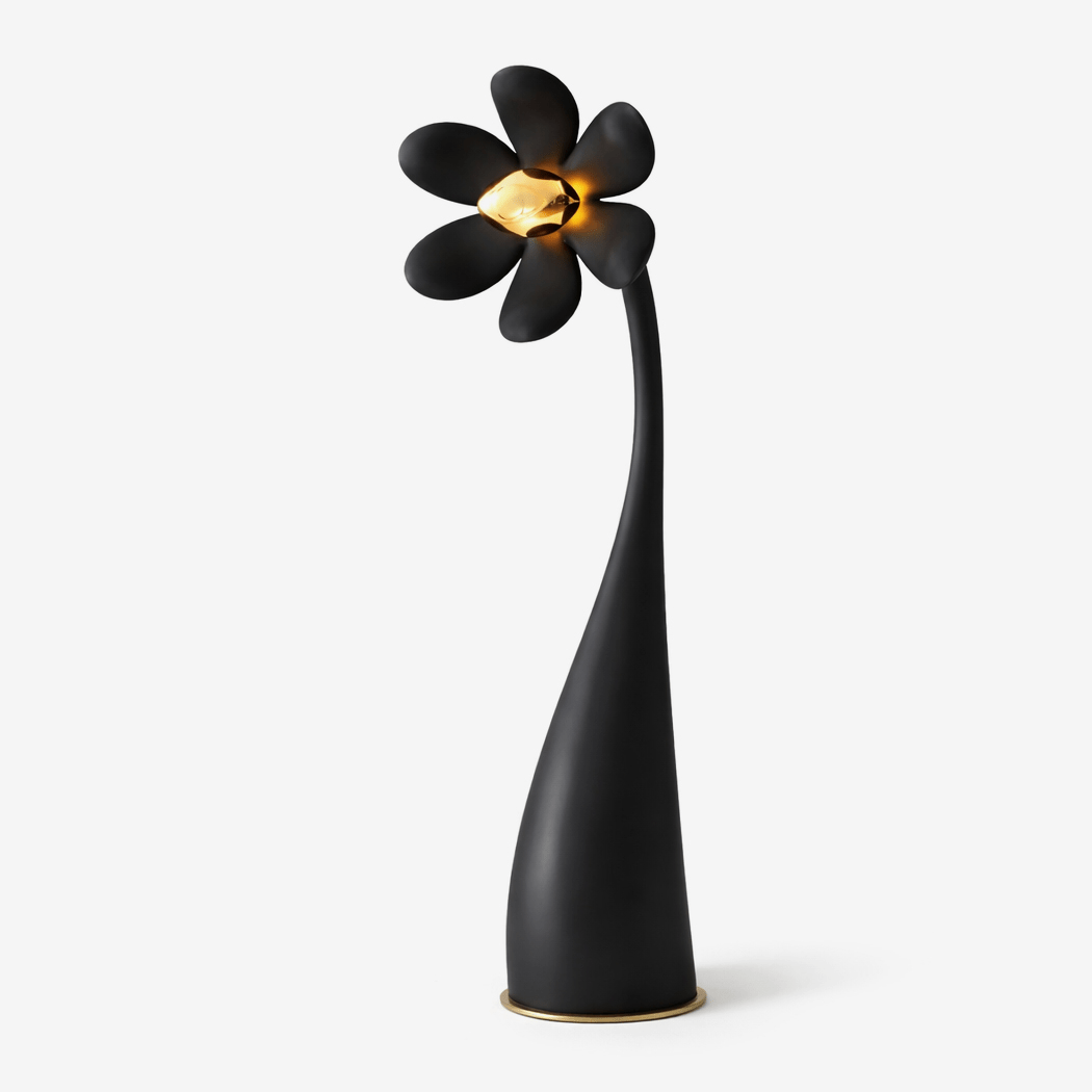 Fleur Sculptural Floor Lamp in Black or Gold – Modern Art Deco Lighting