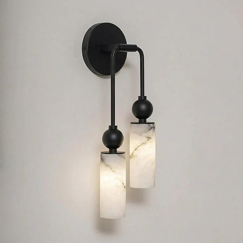 Harlin Alabaster Wall Sconce – Brass Modern Wall Light for Bedroom & Living Room