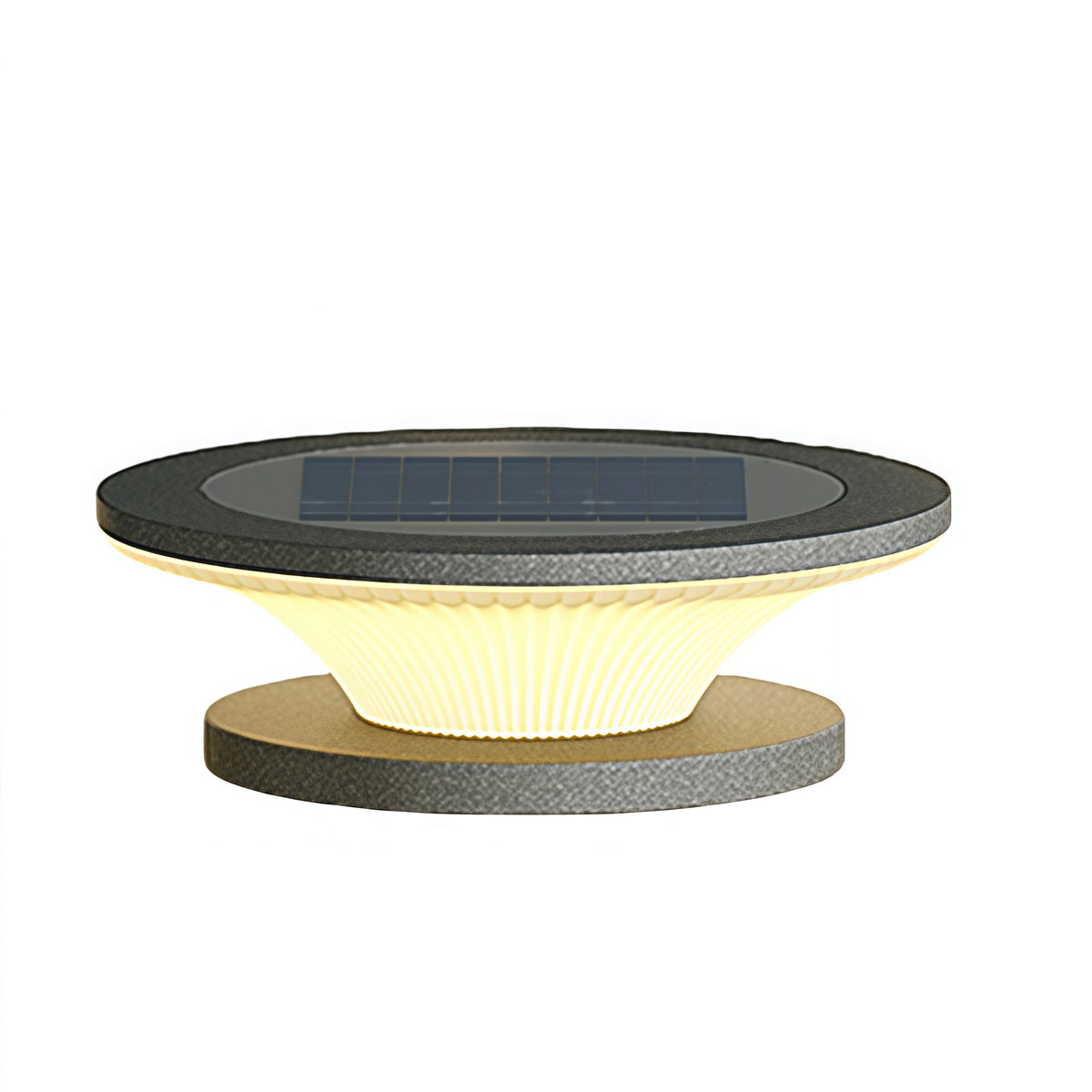 Modern Round Outdoor Pillar Lights in Black Stainless Steel