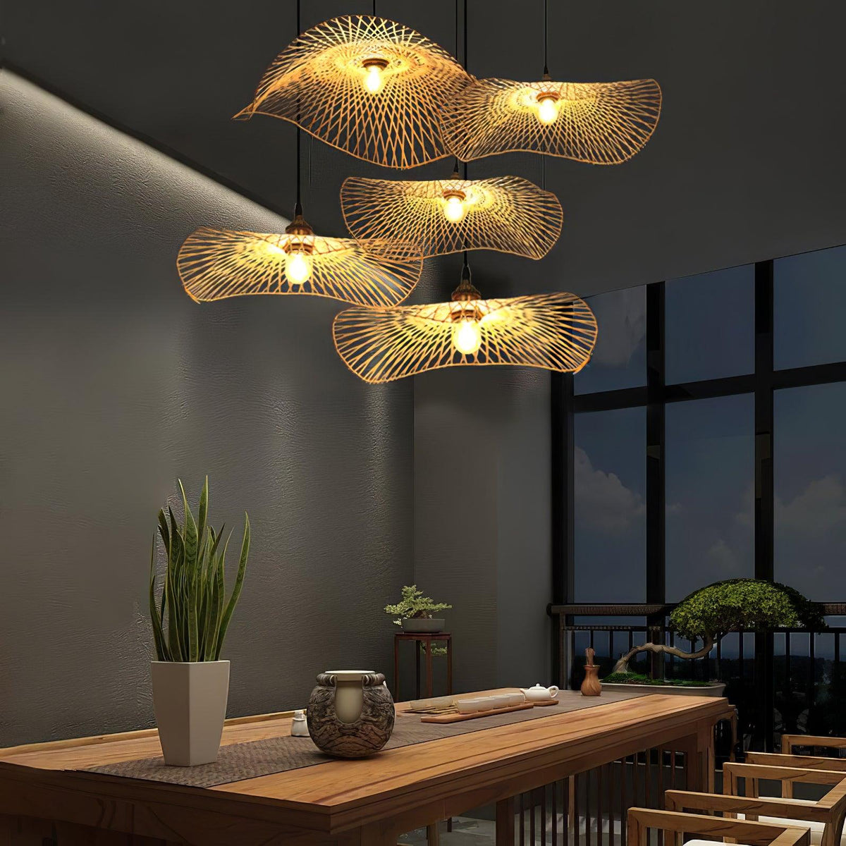 Rustic Bamboo Structure Pendant