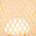 Rustic Portable Woven Bamboo Lantern Table Lamp With Handle