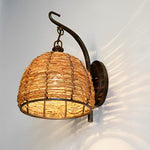 Hand Weaving Rattan Wall Light Fixture Ha088253
