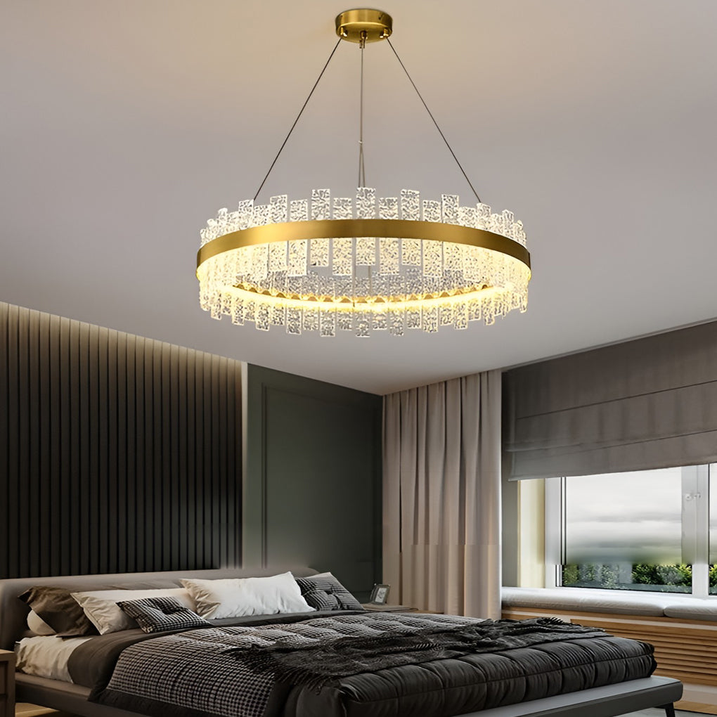 Round Dimming Led Glass Pendant Light Li001957