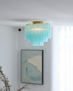 Glacia Murano Glass Ceiling Light with Gold Accents
