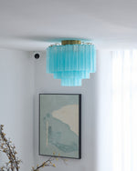 Glacia Murano Glass Ceiling Light with Gold Accents
