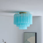 Glacia Murano Glass Ceiling Light with Gold Accents