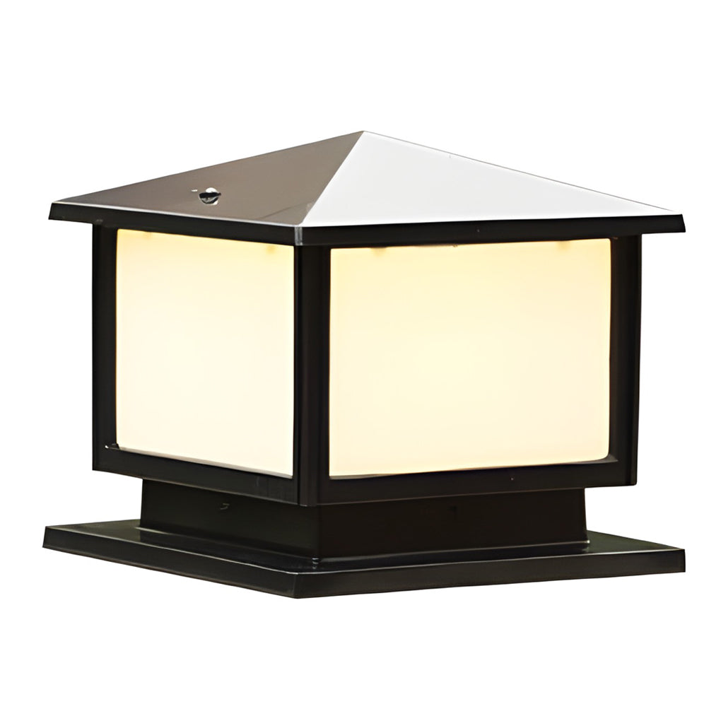 Square Solar Post Cap Light with Three-Step Dimming for Modern Outdoor Spaces