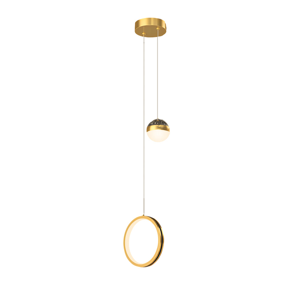 Round Oval Rings 3 Step Dimming Led Starry Projection Modern Pendant Lights