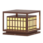 Square Led Waterproof Brown Outdoor Post Light