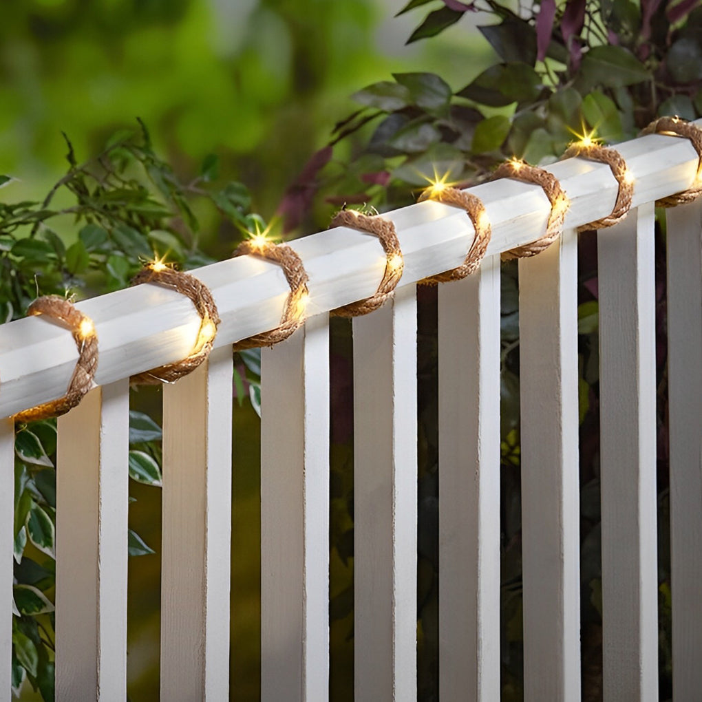 Hemp Rope Solar Led String Lights Ha098790