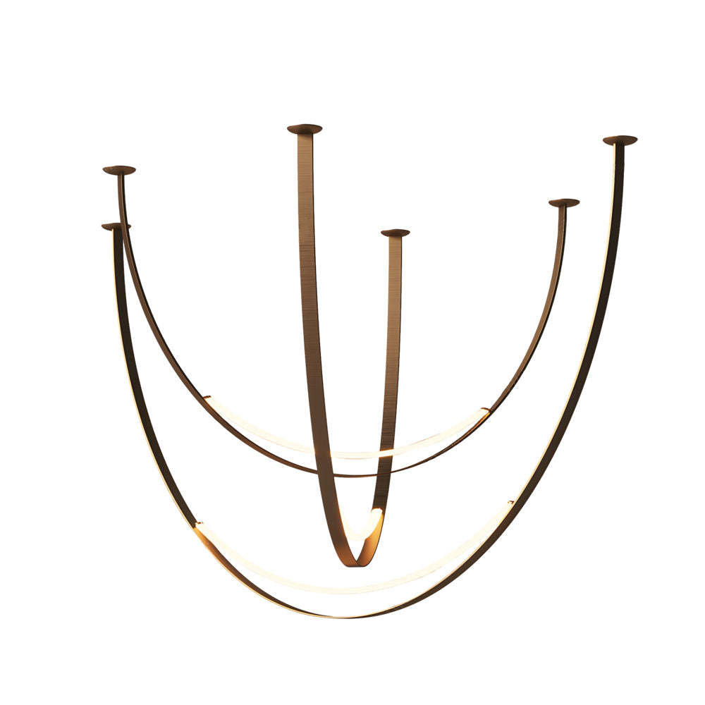 1 3 Leather Belts Led Pendant Light Modern Led Staircase Chandelier