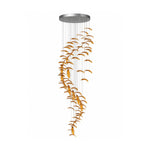 Glass Feathers Flying Chandelier — Modern LED Statement Pendant for Dining & Living Rooms