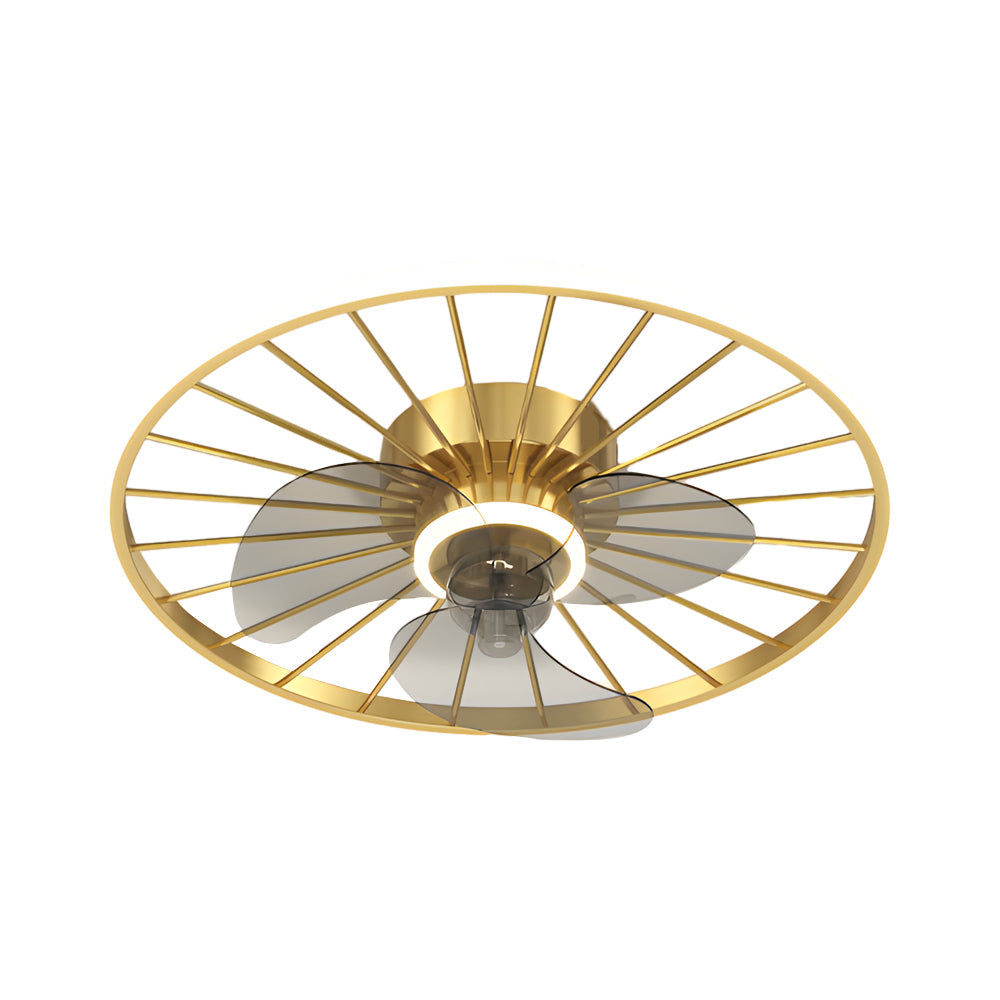 Round Silent Mute Three Step Dimming Nordic Modern Ceiling Fan And Light