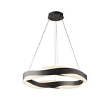 1 Light Linear Wavy Round Led Pendant Light