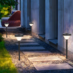 Black 27 6 Inch H Solar Led Path Lights With Stake