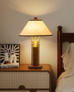 Harrington Table Lamp – Modern Walnut Wood & Brass Accent Lamp