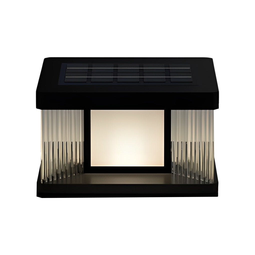 Black Modern Solar Fence Post Light Ha091175
