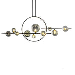 Modern Black Glass Bubble LED Chandelier for Dining Room and Kitchen Island