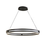 23 In Double Wheel Chandelier Modern Led Pendant Light Black Gold Brown