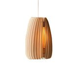 Handmade Wood Veneer Lanterns Led Nordic Japanese Style Pendant Lights