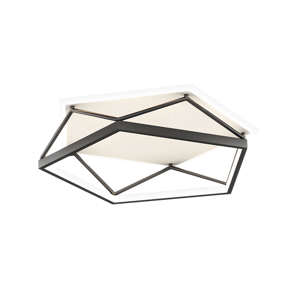 Nordic Geometric Art Black Led Flush Mount Ceiling Light