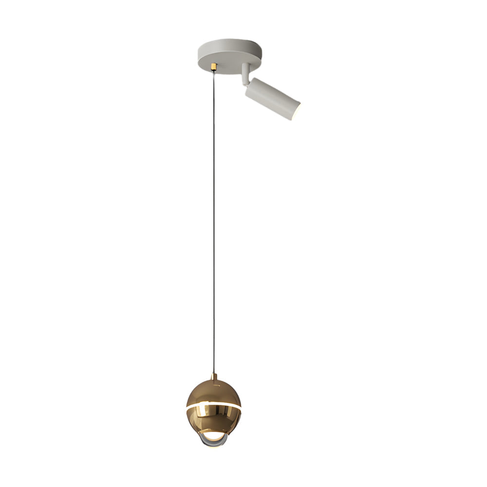 Small Metal Ball 3 Step Dimming Led Modern Pendant Lights With Spotlights