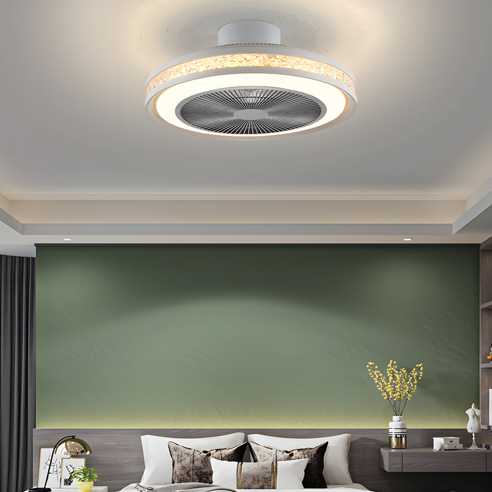Nordic Minimalist Household Stepless Dimming Integrated Ceiling Fan Lamp