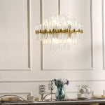 Creative Personalized Glass Tubes Copper Post Modern Chandelier Light