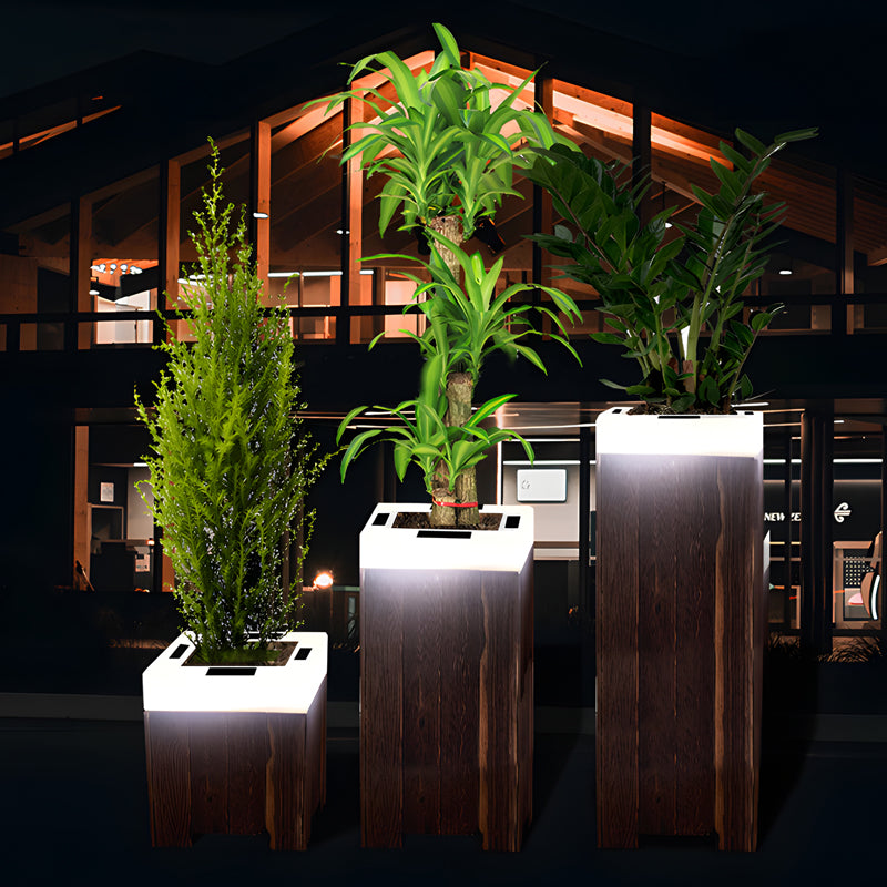 Square Waterproof Illuminated Planters Solar Light Li002652