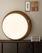 Walnut Wood Accent LED Flush Mount Ceiling Light