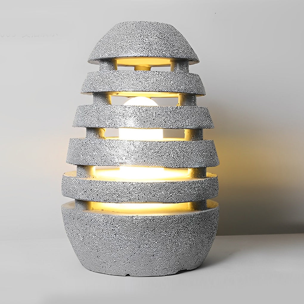 Sculptural Egg-Shaped Resin LED Lawn Light for Modern Outdoor Spaces