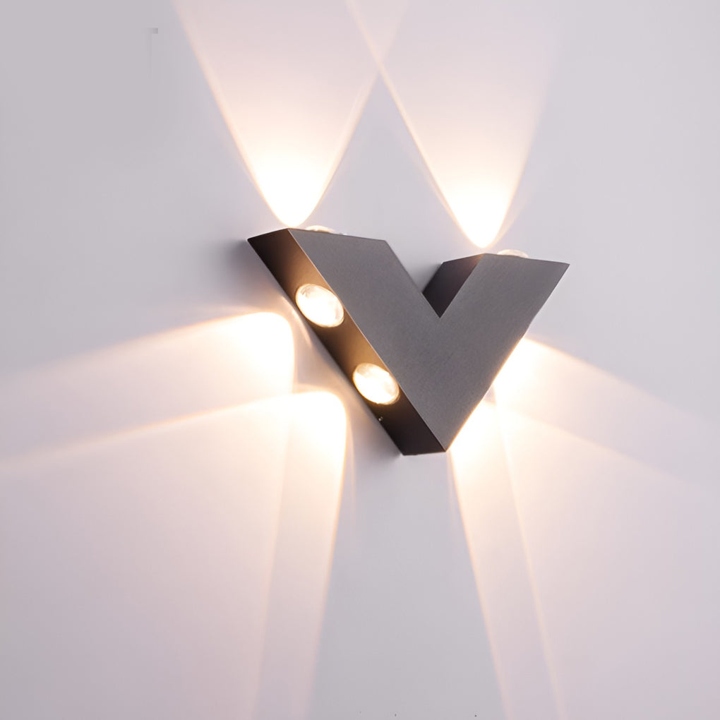 V Shaped Waterproof Led Black Modern Outdoor Wall Lamp