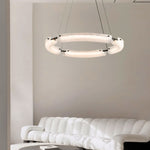 26 34 42 Wide Led Frosted Water Glass Ring Chandelier