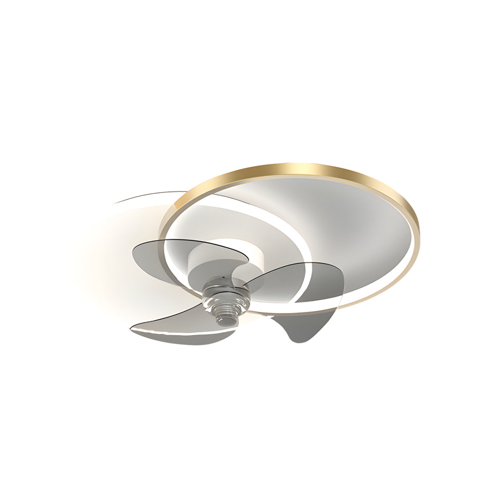 Round Mute Three Step Dimming Led Silent Modern Ceiling Fan And Light