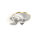 Round Mute Three Step Dimming Led Silent Modern Ceiling Fan And Light