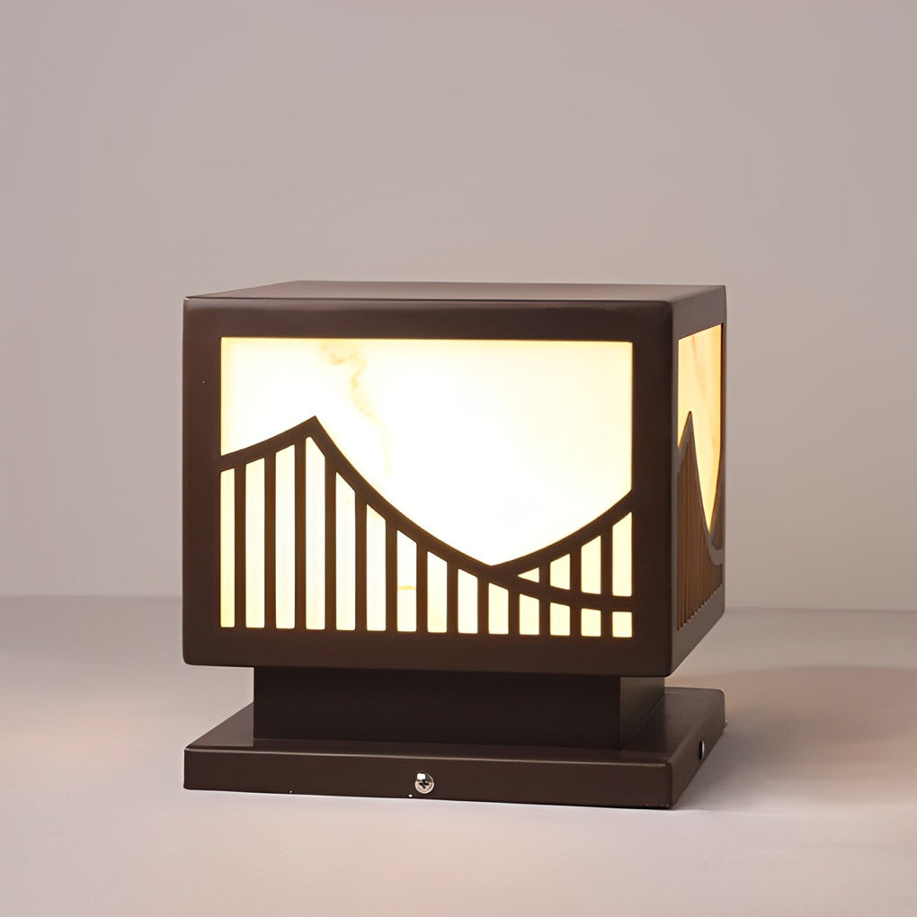 Mountain Scenery Modern Solar Post Light Li002225