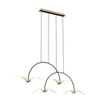 2 4 Light Modern Led Acrylic Seagull Linear Chandelier For Dining