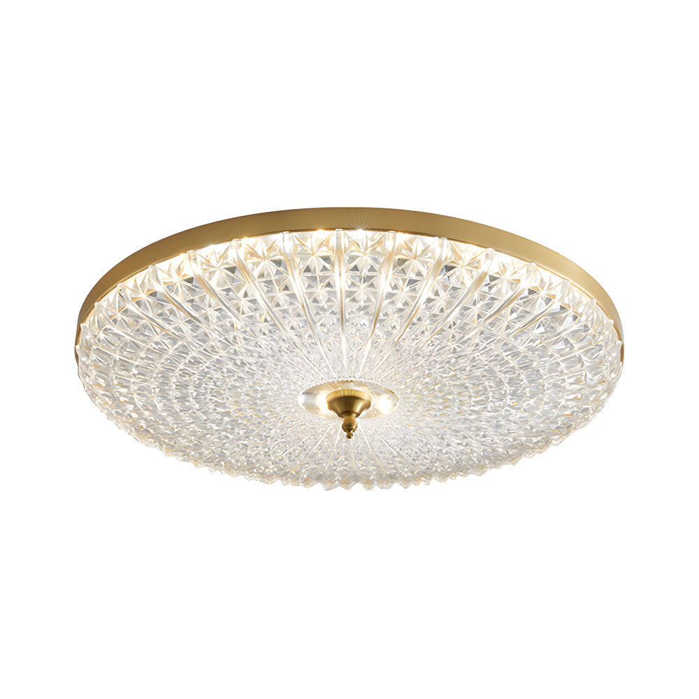 Round Sparkle Glass Led Flush Ceiling Light