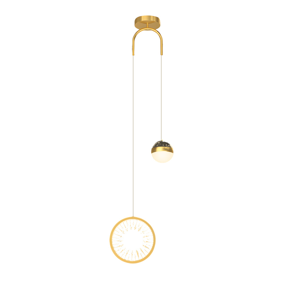 Round Oval Creative Starry Projection 3 Step Dimming Nordic Pendant Lights 1