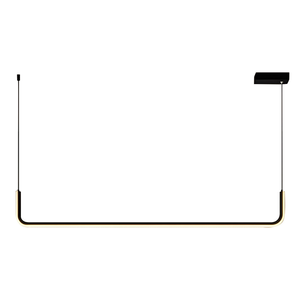 Minimalist Strip Three Color Dimming Led Black Nordic Chandelier Pendant Light