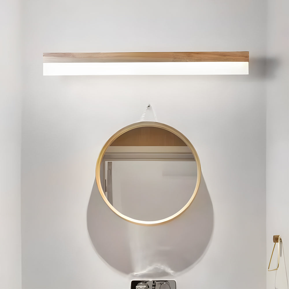 Wooden Led Bathroom Vanity Light Plastic Shade