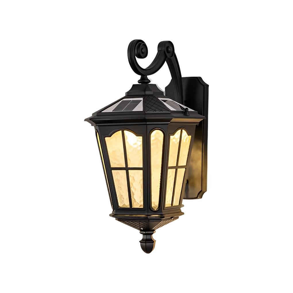 Retro Black Solar Outdoor Wall Light Ha092382