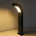 Curved LED Path Light in Black for Modern Landscape Illumination