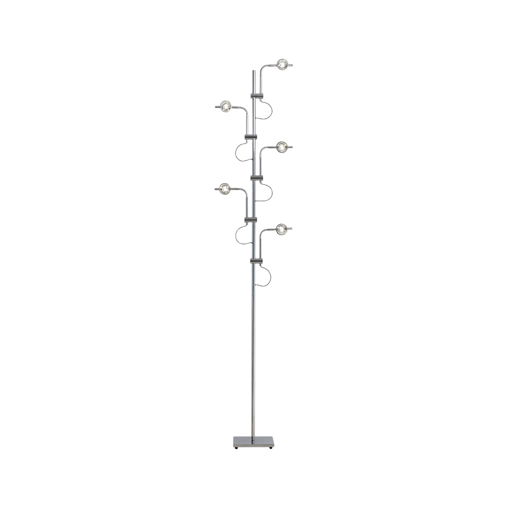 Industrial Multi Angle Task Lighting Chrome Floor Lamp