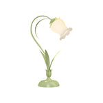 Rustic Green Desk Lamp Floral Shade