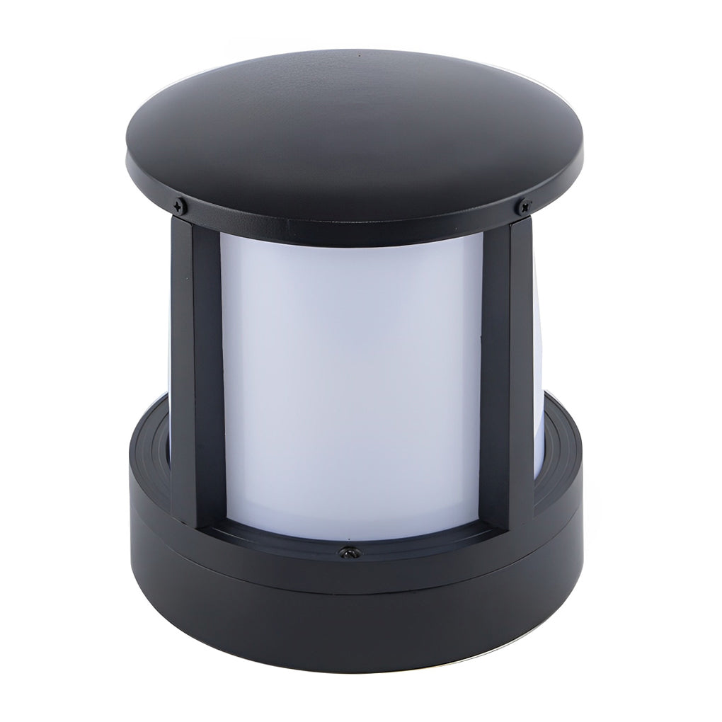 Cylindrical Black Outdoor Fence Post Light Li002349