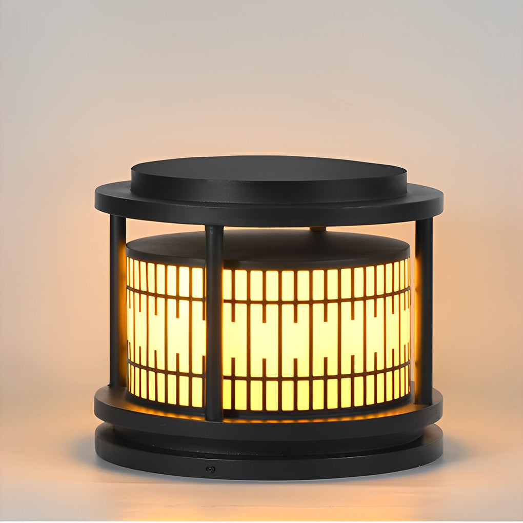 Round Solar Fence Post Lights Ha079569