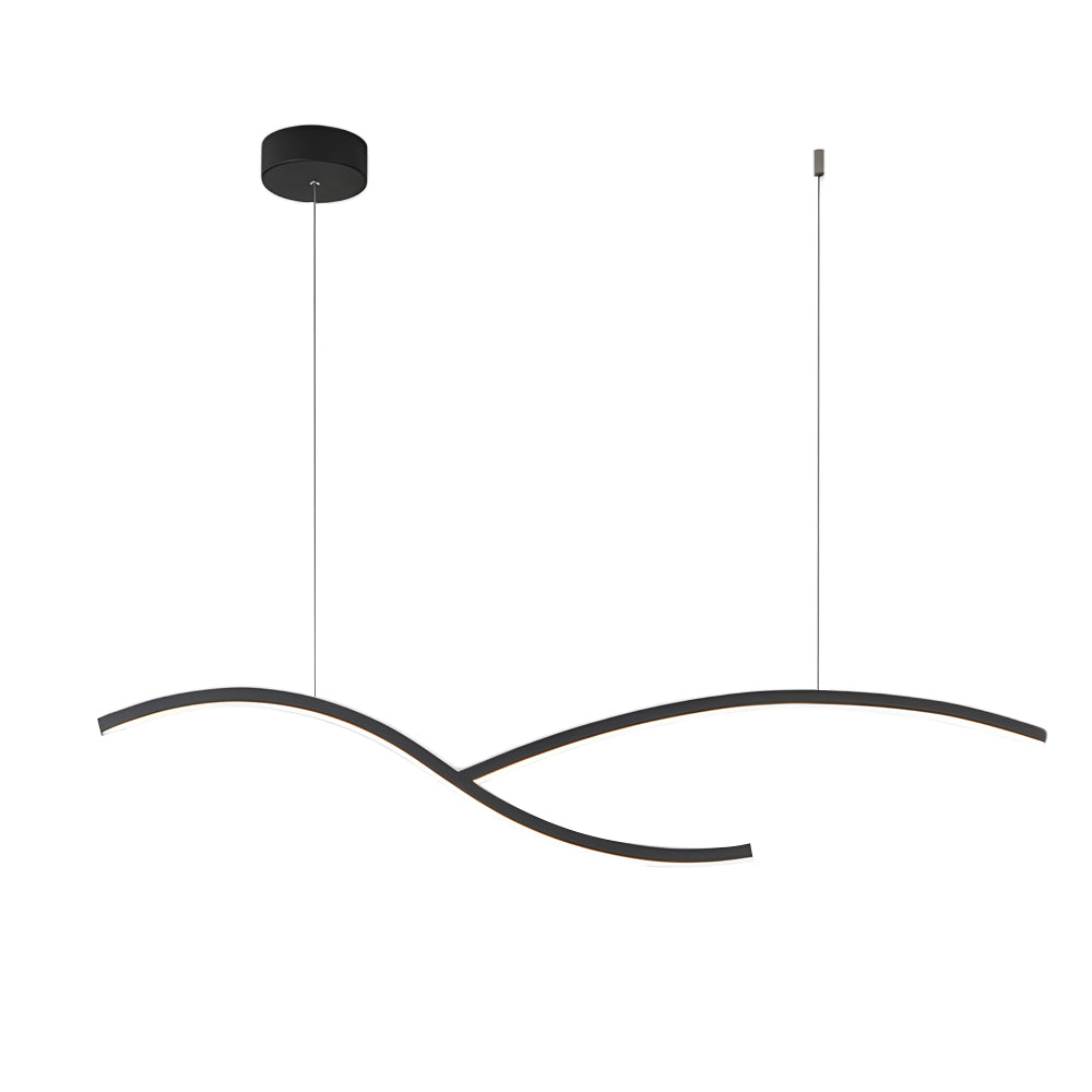 39 4 47 2 Wide Black White Wave Linear Led Pendant